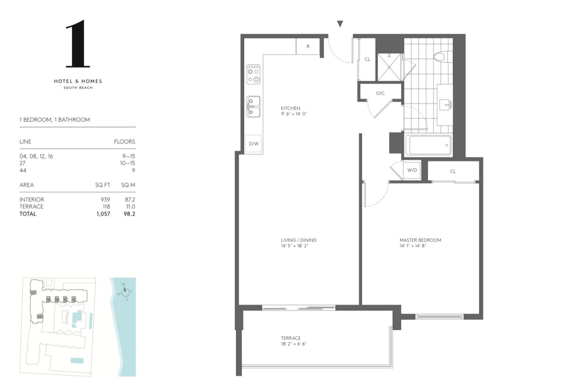 One Hotel South Beach Floorplans