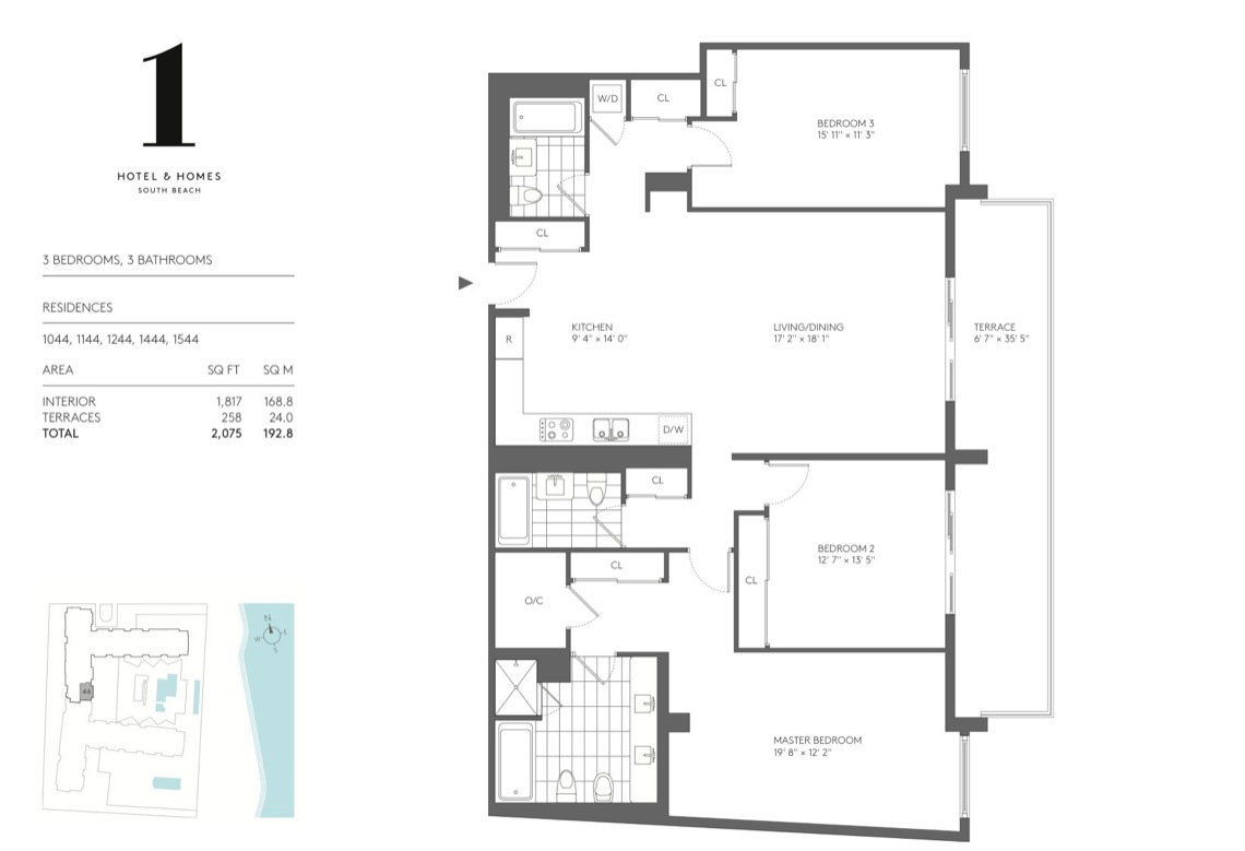 One Hotel South Beach Floorplans