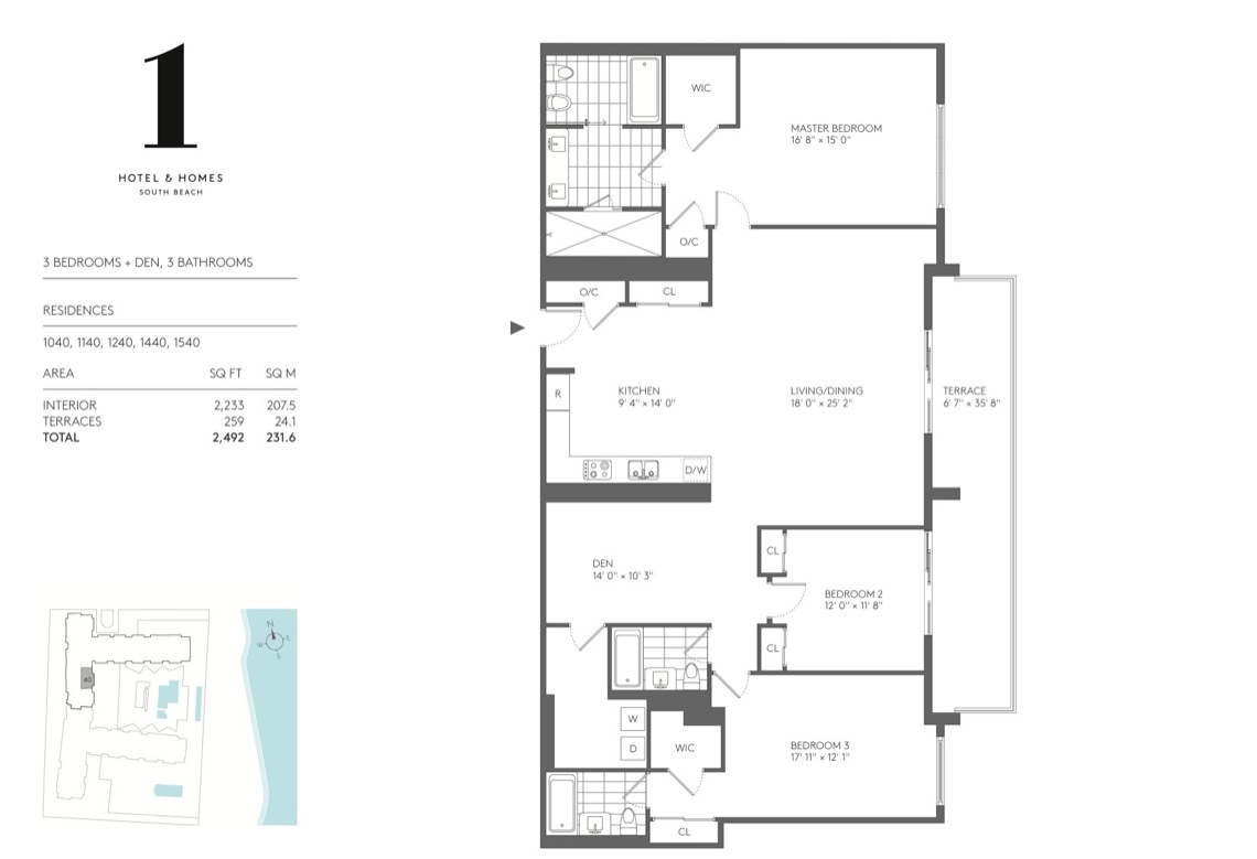 One Hotel South Beach Floorplans