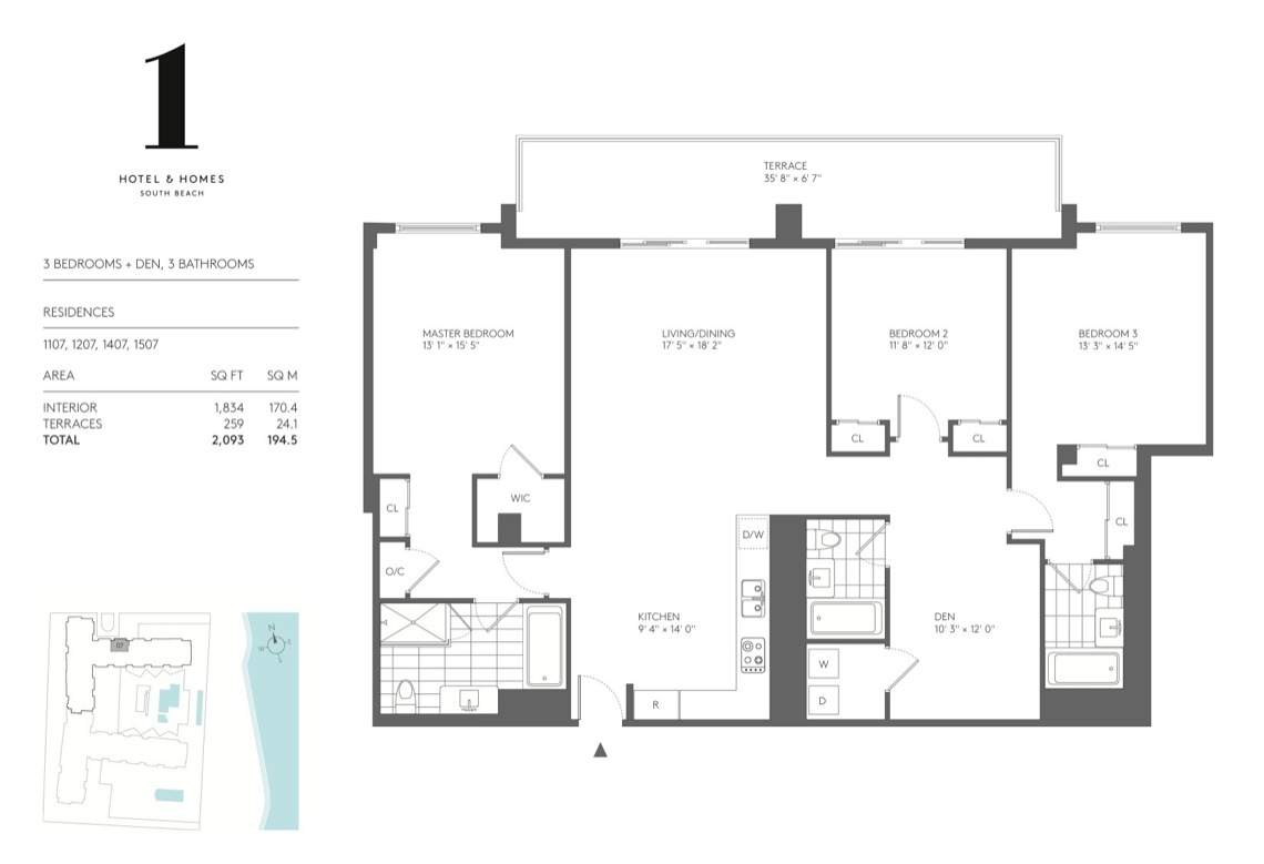 One Hotel South Beach Floorplans