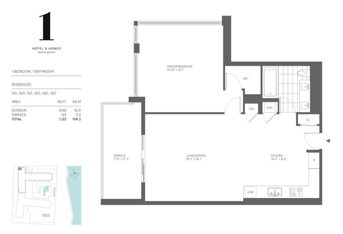 One Hotel South Beach Floorplans