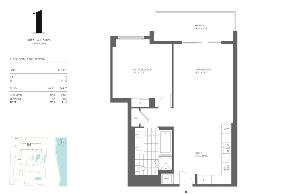 One Hotel South Beach Floorplans