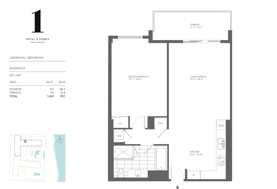 One Hotel South Beach Floorplans