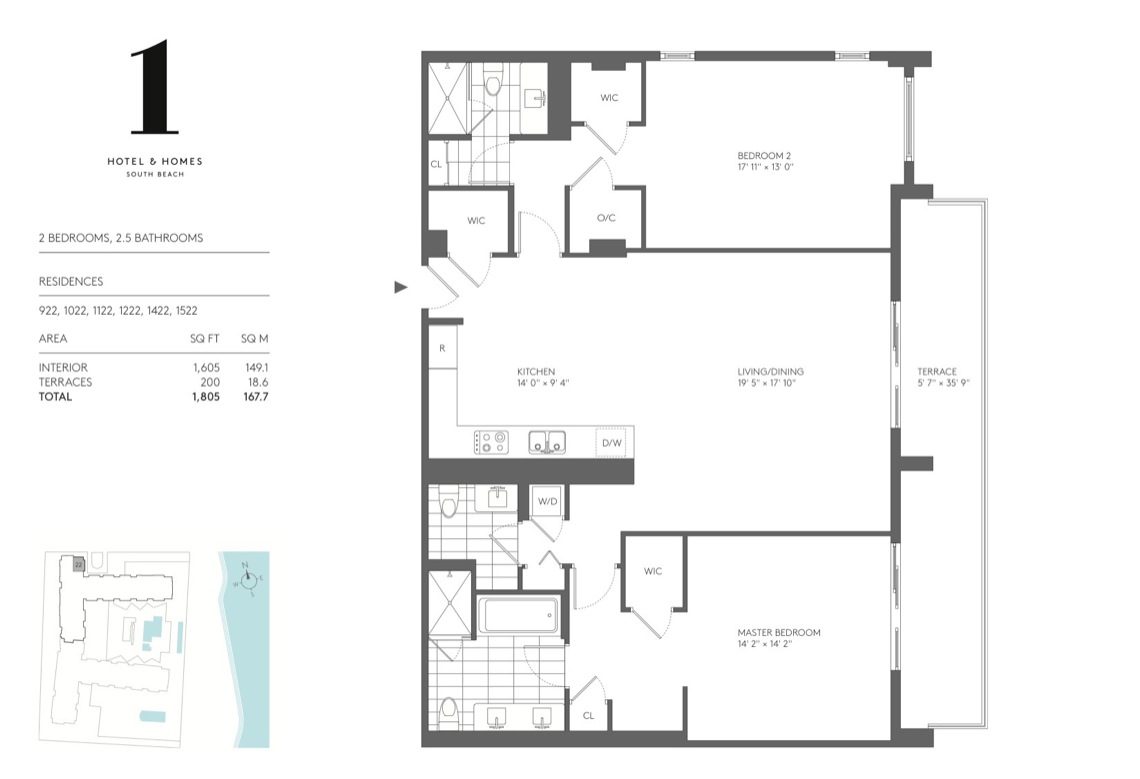 One Hotel South Beach Floorplans