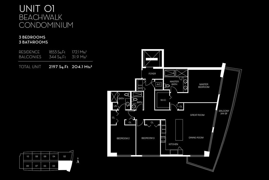 Beachwalk Floorplan Unit 01