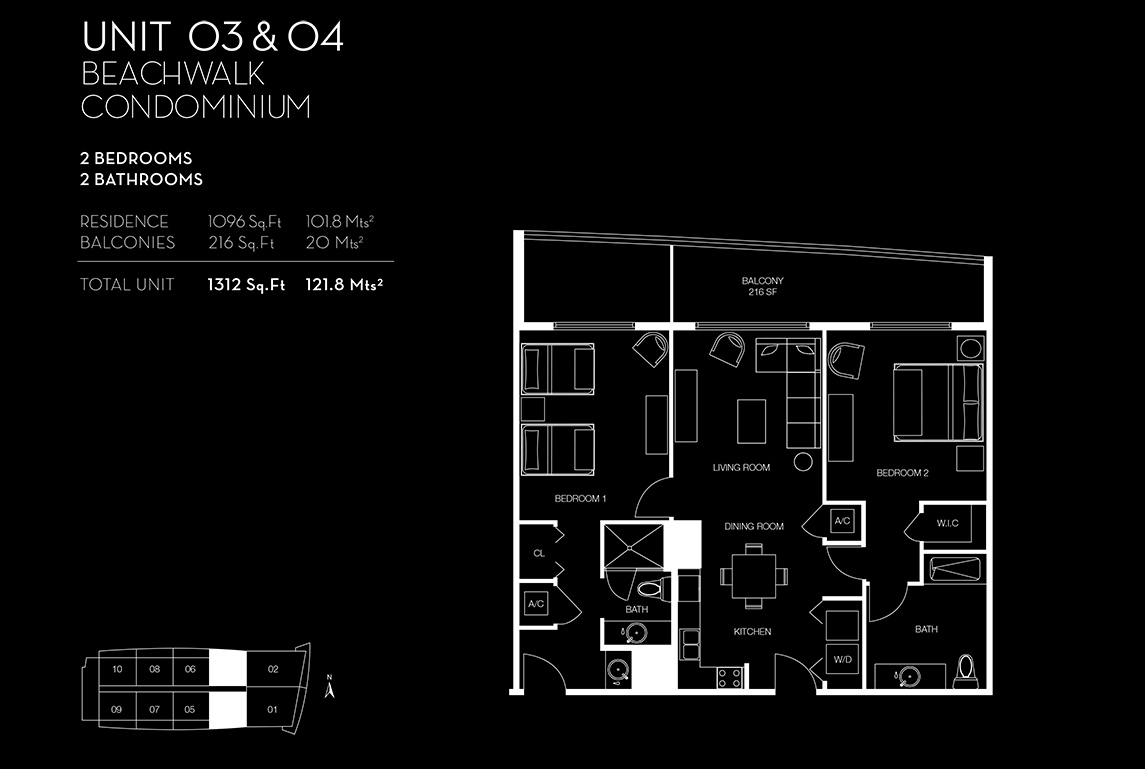 Beachwalk Floorplan Unit 03 04