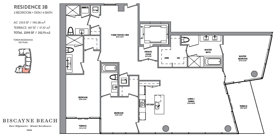 Biscayne Beach Floorplan 3A