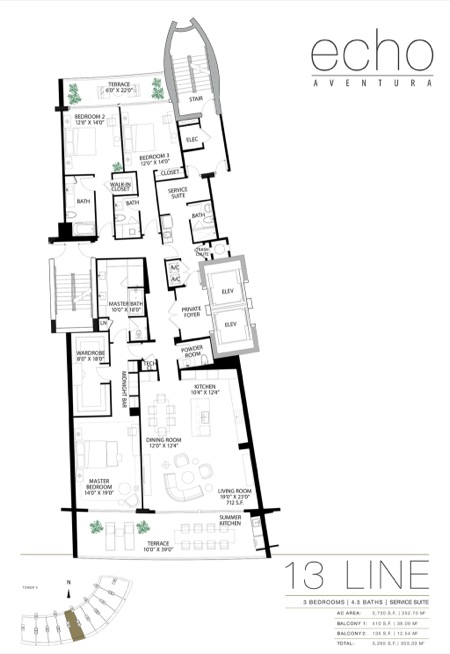 Echo Aventura Floorplan 13 line