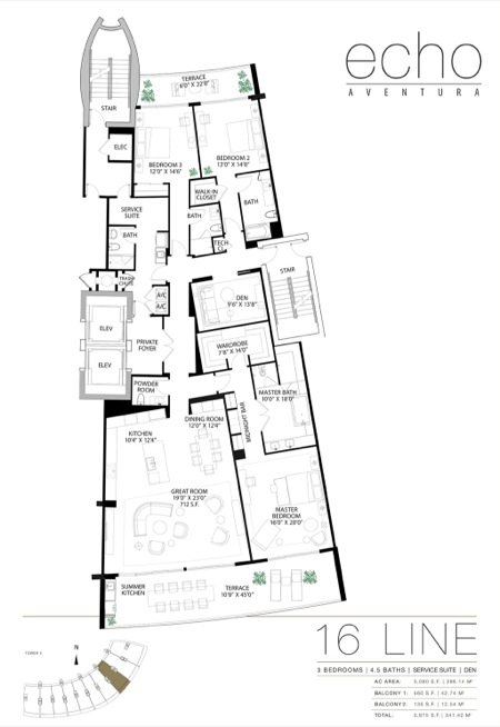 Echo Aventura Floorplan 16 line