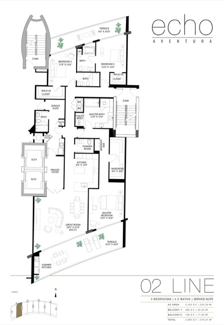 Echo Aventura Floorplan 2 line