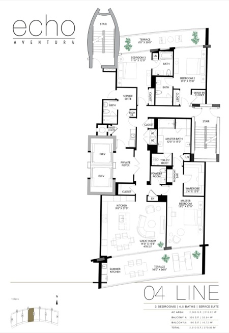 Echo Aventura Floorplan 4 line