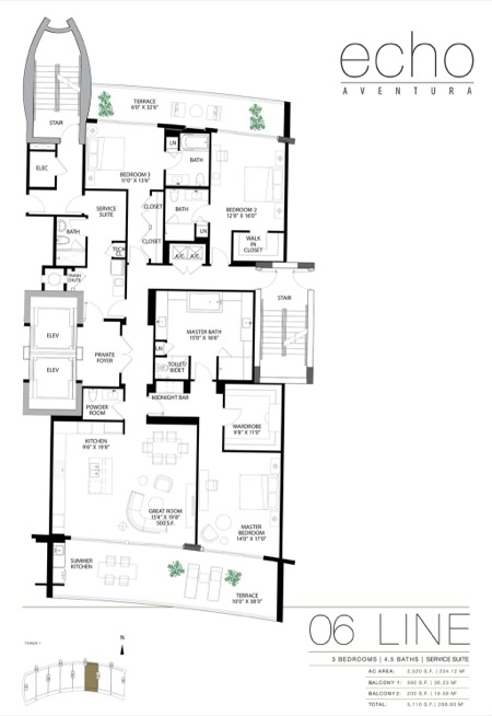 Echo Aventura Floorplan 6 line