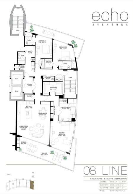 Echo Aventura Floorplan 8 line