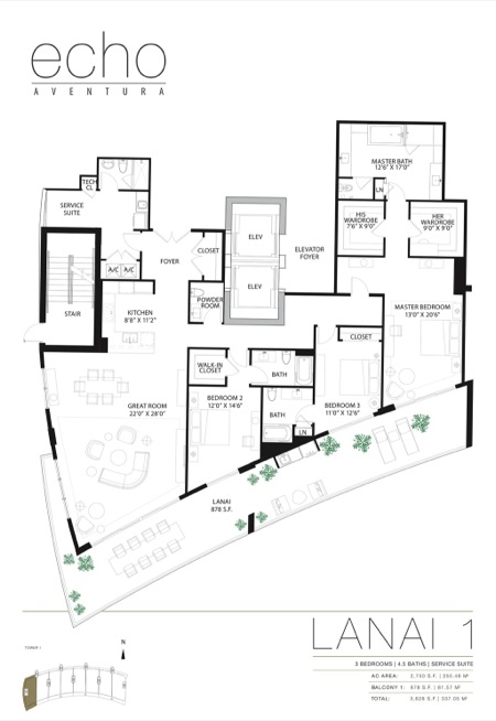 Echo Aventura Floorplan L 1line