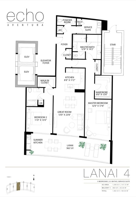 Echo Aventura Floorplan L 4line