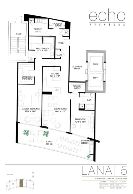 Echo Aventura Floorplan L 5line