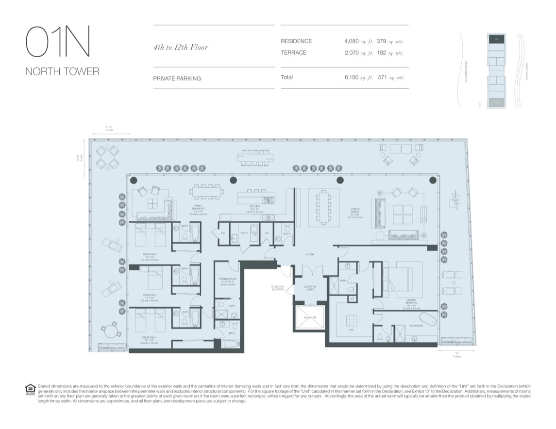 Oceana Key Biscayne Floorplan 4 12thfloor 01n