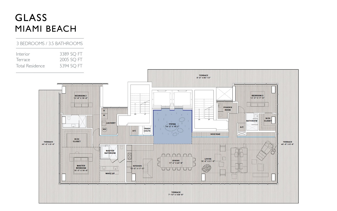 Glass Miami Beach Floorplans