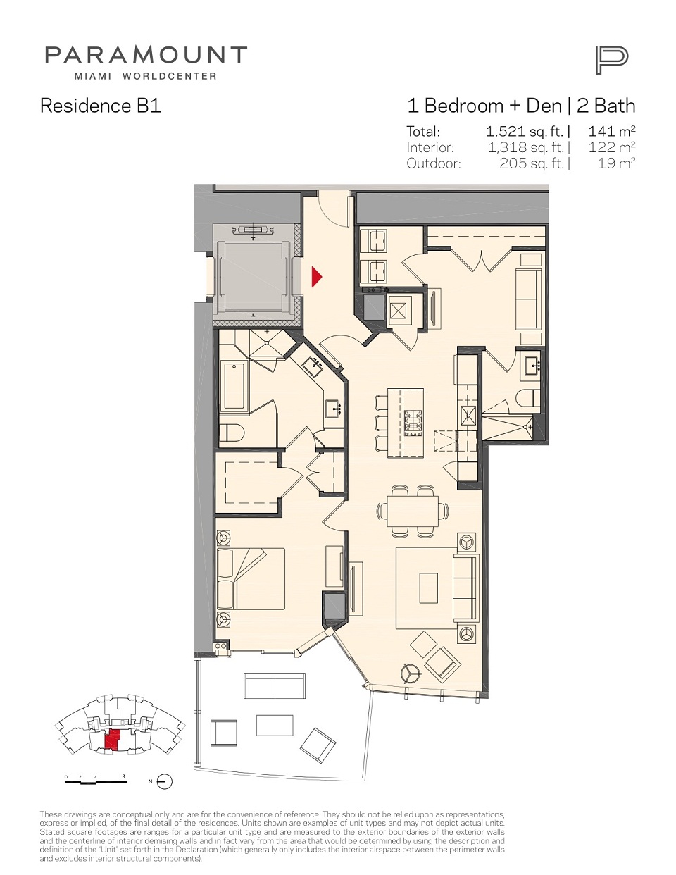 Paramount Miami Worldcenter Floorplan B1