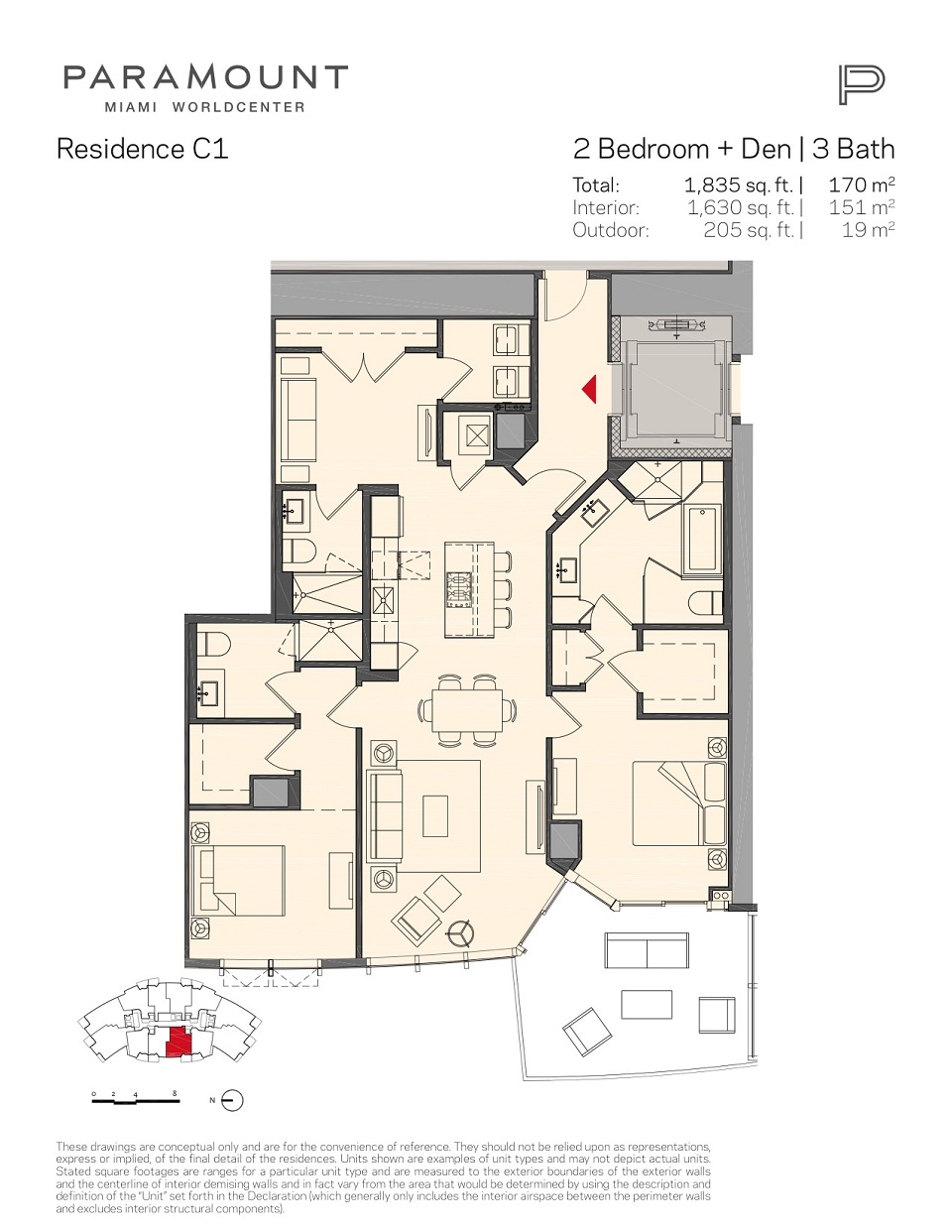 Paramount Miami Worldcenter Floorplan C1