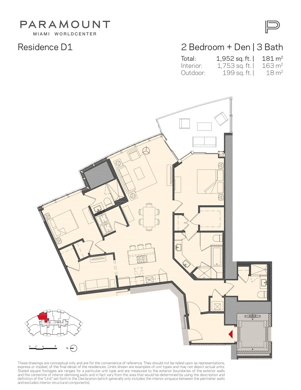 Paramount Miami Worldcenter Floorplan D1