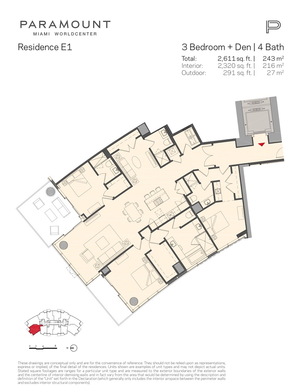 Paramount Miami Worldcenter Floorplan E1