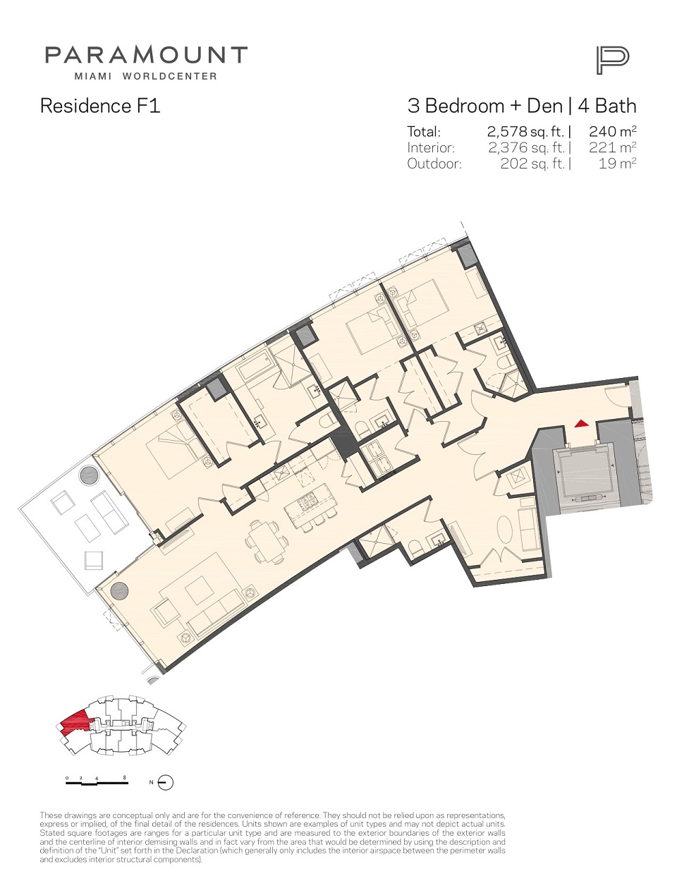 Paramount Miami Worldcenter Floorplan F1