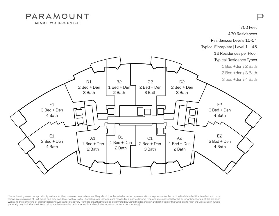 Paramount Miami Worldcenter Floorplan Keyplate