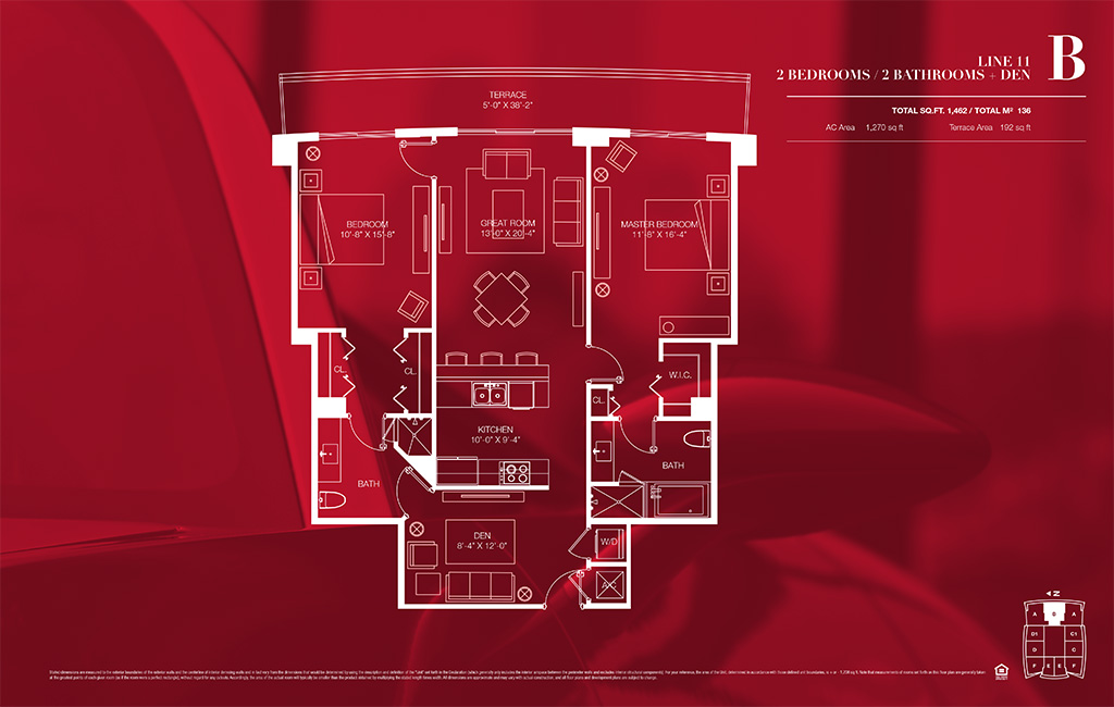 1100 millecento Floorplan B