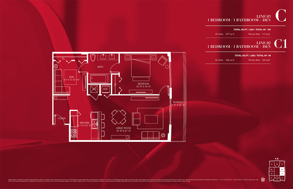 1100 millecento Floorplan C