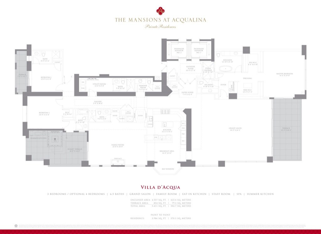 Masion at Acqualina Floorplans