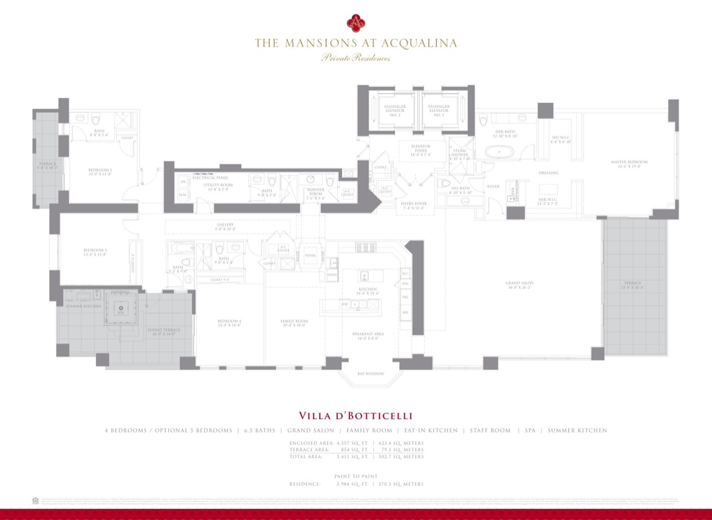 Masion at Acqualina Floorplans