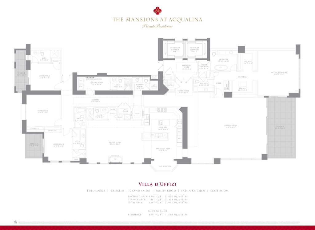 Masion at Acqualina Floorplans