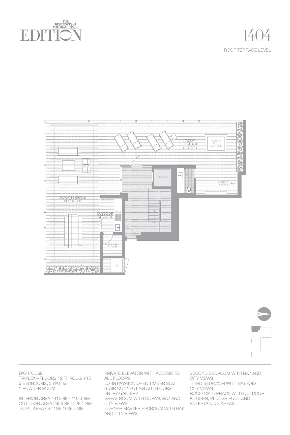 The Residences At Miami Beach 1404 Roof Terrace Level